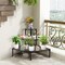 Black 3-Tier Stair-Step Plant Stand Iron Metal for Indoor Outdoor Use